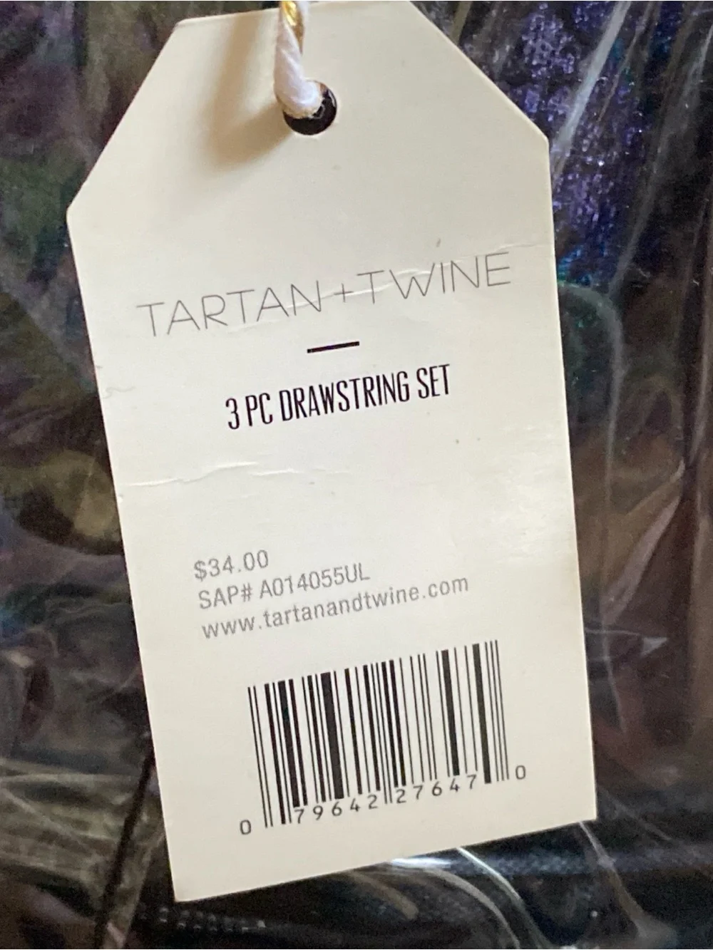 3 piece Iridescent Drawstring Makeup Bag NWT
